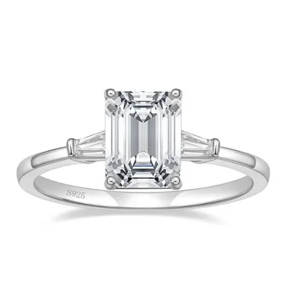 3 Carat Emerald Cubic Zirconia Ring